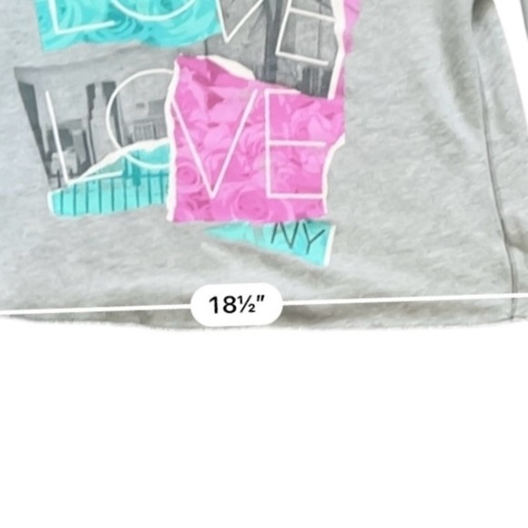 Aeropostale boxy cropped Gray Graphic Women' Top M fleece  long  sleeve casual - Picture 8 of 11